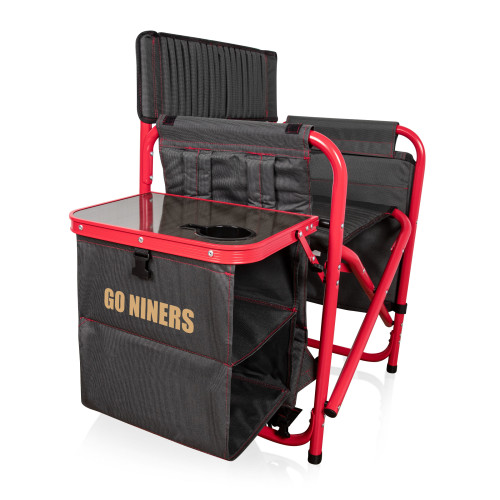 San Francisco 49ers Fusion Camping Chair, (Dark Gray with Red Accents)