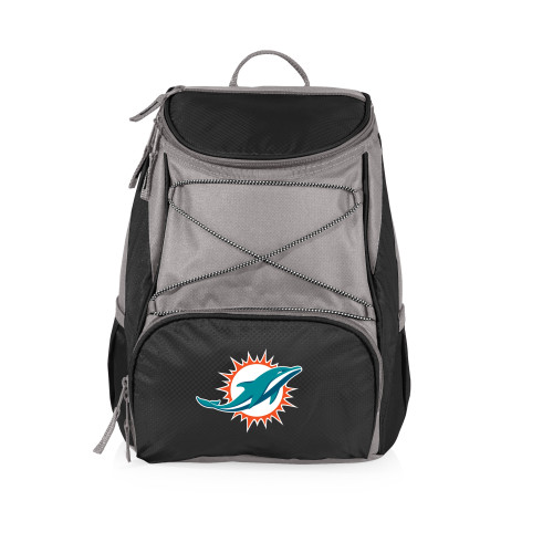 Miami Dolphins PTX Backpack Cooler, (Black with Gray Accents)