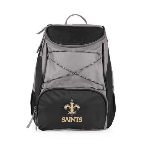 New Orleans Saints PTX Backpack Cooler, (Black with Gray Accents)