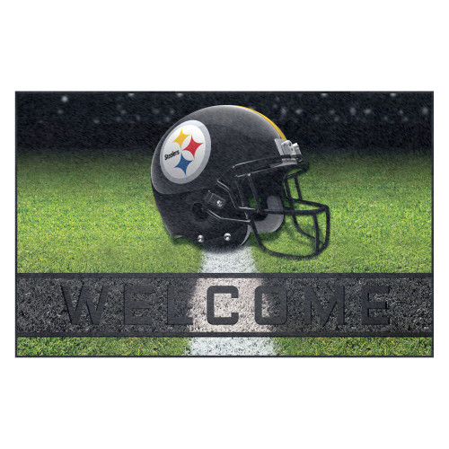Pittsburgh Steelers Crumb Rubber Door Mat Steeler Primary Logo Black