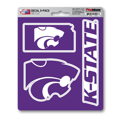 Kansas State Wildcats Decal 3-pk 3 Various Logos / Wordmark