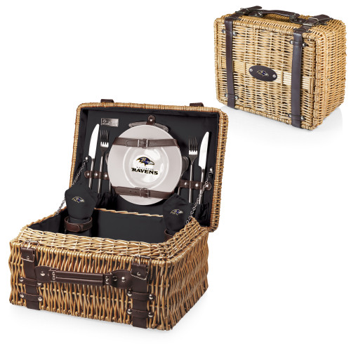 Baltimore Ravens Champion Picnic Basket, (Black with Brown Accents)