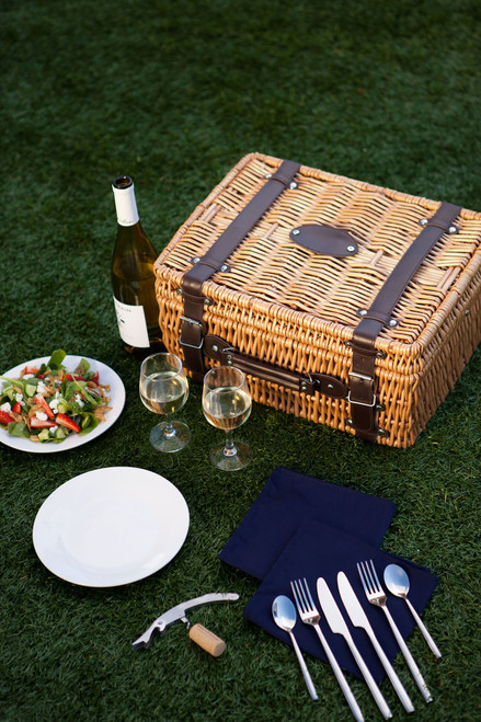 Los Angeles Rams Champion Picnic Basket, (Black with Brown Accents)