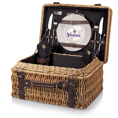 Minnesota Vikings Champion Picnic Basket, (Black with Brown Accents)