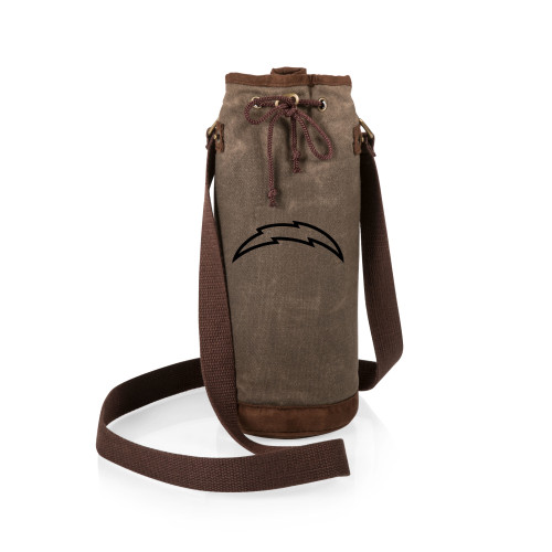 Los Angeles Chargers Waxed Canvas Wine Tote, (Khaki Green)