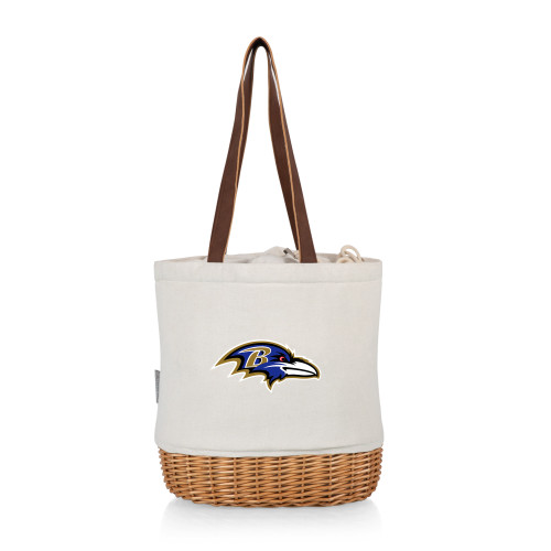 Baltimore Ravens Pico Willow and Canvas Lunch Basket, (Natural Canvas)