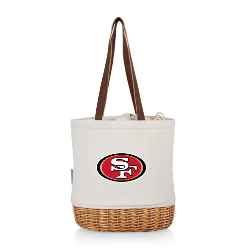 San Francisco 49ers Pico Willow and Canvas Lunch Basket, (Natural Canvas)