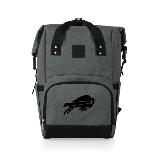 Buffalo Bills On The Go Roll-Top Backpack Cooler, (Heathered Gray)