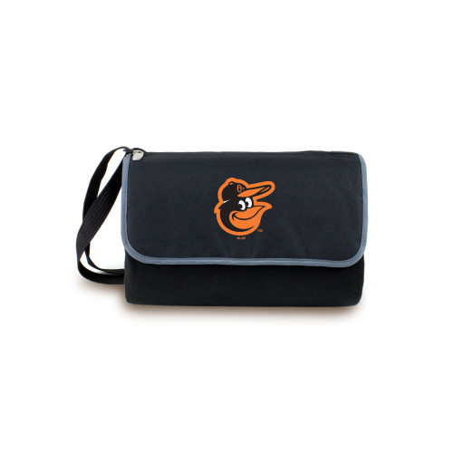 Baltimore Orioles Blanket Tote Outdoor Picnic Blanket (Black with Black Exterior)