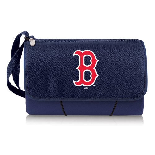 Boston Red Sox Blanket Tote Outdoor Picnic Blanket (Navy Blue with Black Flap)