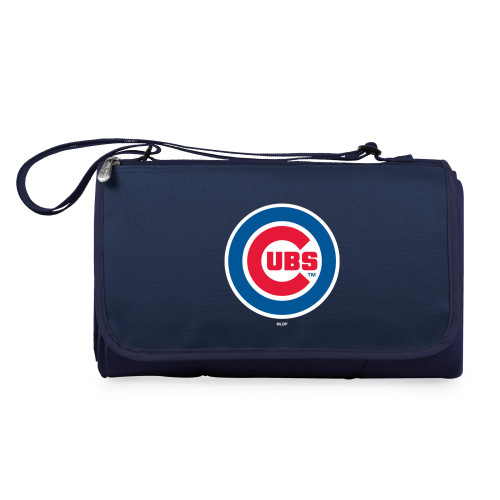 Chicago Cubs Blanket Tote Outdoor Picnic Blanket (Navy Blue with Black Flap)