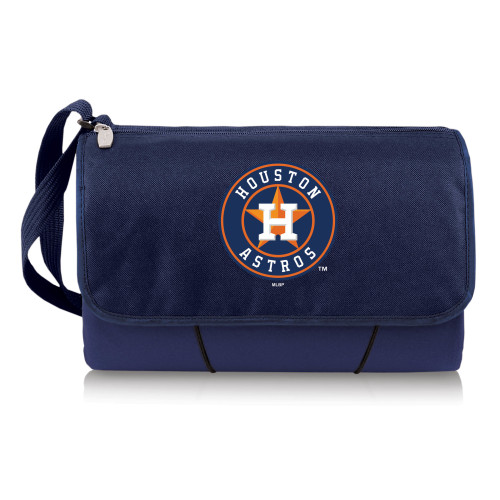 Houston Astros Blanket Tote Outdoor Picnic Blanket (Navy Blue with Black Flap)