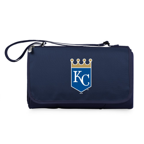 Kansas City Royals Blanket Tote Outdoor Picnic Blanket (Navy Blue with Black Flap)