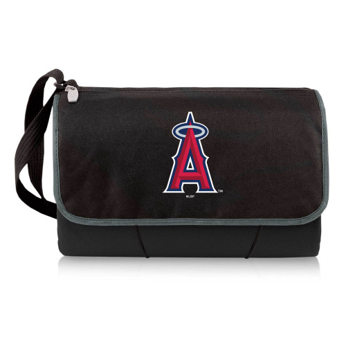 Los Angeles Angels Blanket Tote Outdoor Picnic Blanket (Black with Black Exterior)