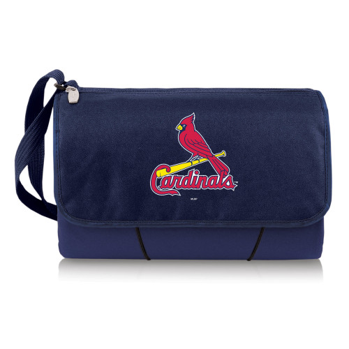 St. Louis Cardinals Blanket Tote Outdoor Picnic Blanket (Navy Blue with Black Flap)