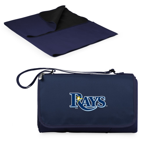 Tampa Bay Rays Blanket Tote Outdoor Picnic Blanket (Navy Blue with Black Flap)