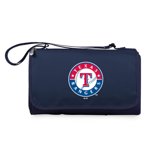 Texas Rangers Blanket Tote Outdoor Picnic Blanket (Navy Blue with Black Flap)