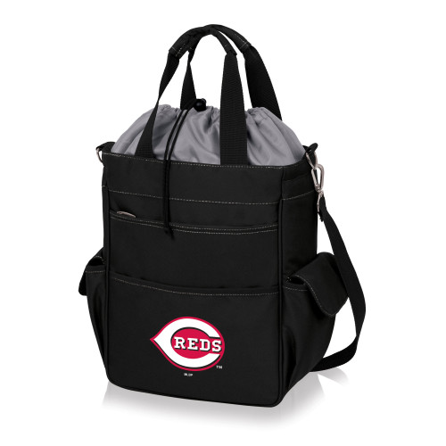 Cincinnati Reds Activo Cooler Tote Bag (Black with Gray Accents)