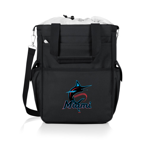 Miami Marlins Activo Cooler Tote Bag (Black with Gray Accents)