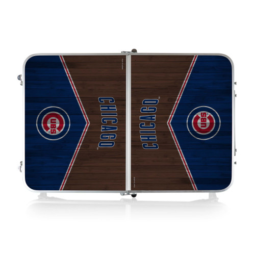 Chicago Cubs Concert Table Mini Portable Table (Charcoal Wood Grain)
