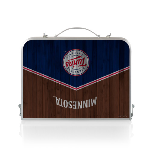 Minnesota Twins Concert Table Mini Portable Table (Charcoal Wood Grain)