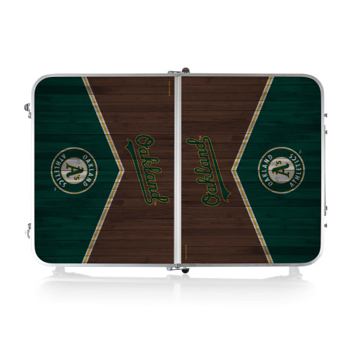 Oakland Athletics Concert Table Mini Portable Table (Charcoal Wood Grain)