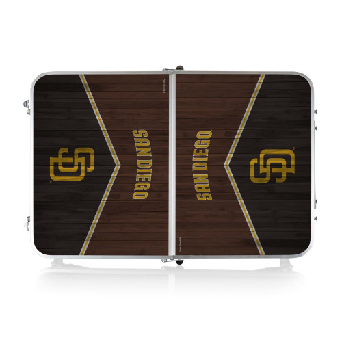 San Diego Padres Concert Table Mini Portable Table (Charcoal Wood Grain)