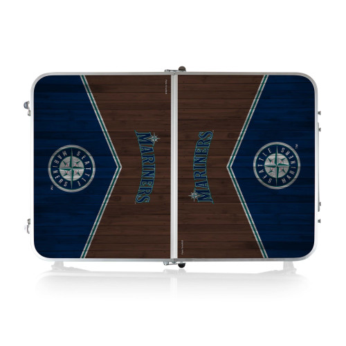 Seattle Mariners Concert Table Mini Portable Table (Charcoal Wood Grain)
