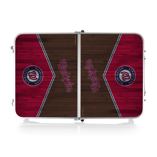 Washington Nationals Concert Table Mini Portable Table (Charcoal Wood Grain)