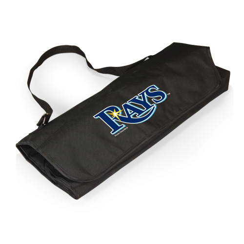 Tampa Bay Rays BBQ Apron Tote Pro Grill Set (Black with Gray Accents)