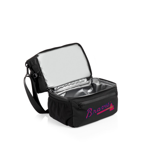 Atlanta Braves Tarana Lunch Bag Cooler with Utensils (Carbon Black)