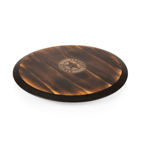 Houston Astros Lazy Susan Serving Tray (Fire Acacia Wood)