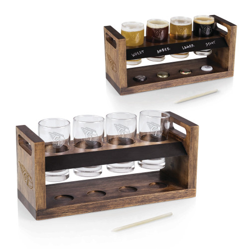 Cleveland Guardians Craft Beer Flight Beverage Sampler (Acacia Wood)