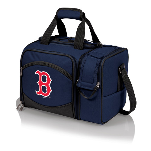 Boston Red Sox Malibu Picnic Basket Cooler (Navy Blue with Black Accents)