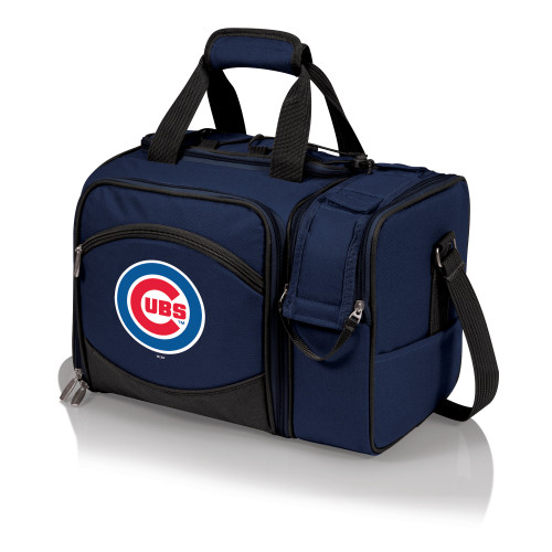 Chicago Cubs Malibu Picnic Basket Cooler (Navy Blue with Black Accents)