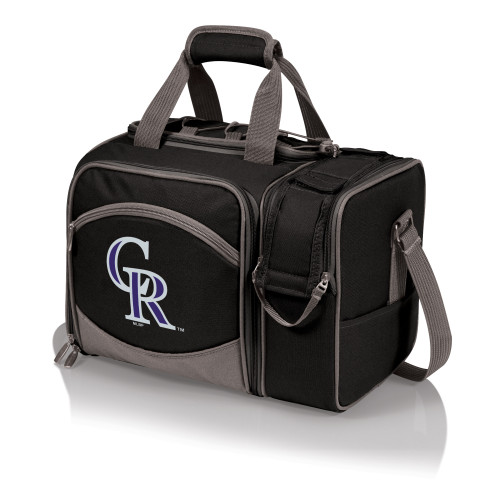 Colorado Rockies Malibu Picnic Basket Cooler (Black with Gray Accents)