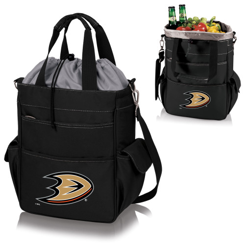 Anaheim Ducks Activo Cooler Tote Bag, (Black with Gray Accents)