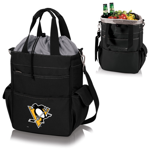 Pittsburgh Penguins Activo Cooler Tote Bag, (Black with Gray Accents)