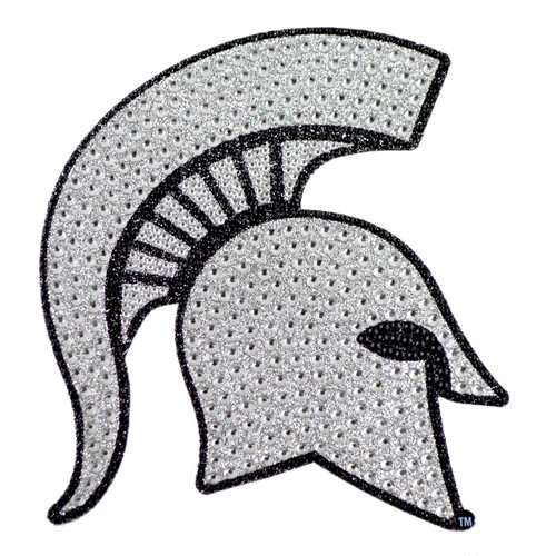 Michigan State Spartans Bling Decal "Spartan Helmet" Logo