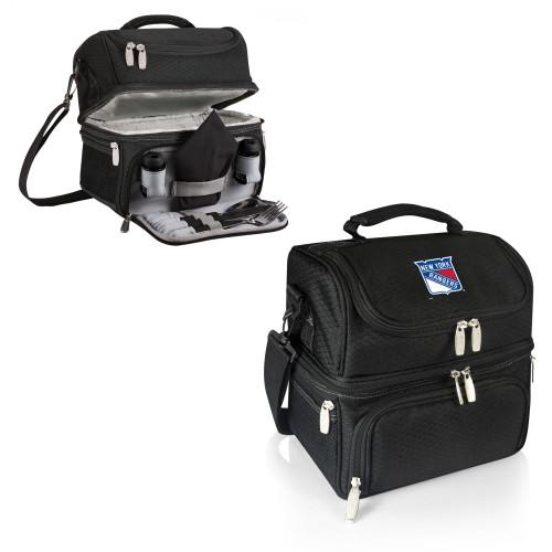 New York Rangers Pranzo Lunch Bag Cooler with Utensils, (Black)