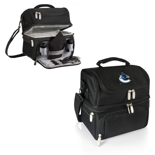 Vancouver Canucks Pranzo Lunch Bag Cooler with Utensils, (Black)
