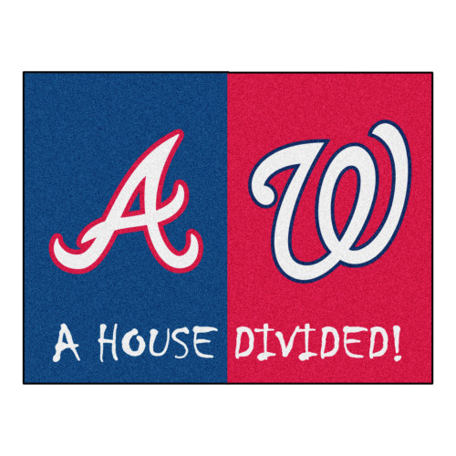 MLB House Divided - Braves / Nationals House Divided Mat 33.75"x42.5"