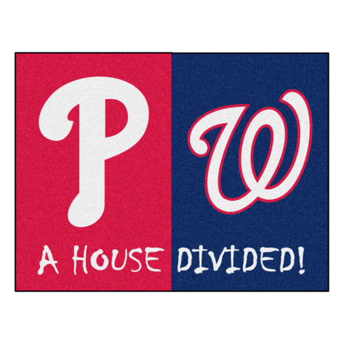 MLB House Divided - Phillies / Nationals House Divided Mat 33.75"x42.5"