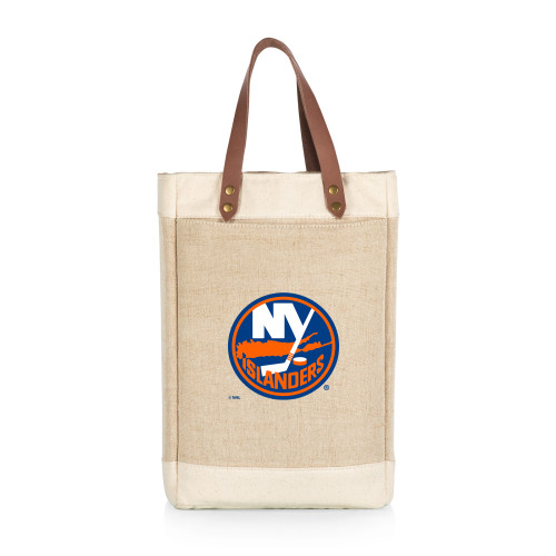 New York Islanders Pinot Jute 2 Bottle Insulated Wine Bag, (Beige)