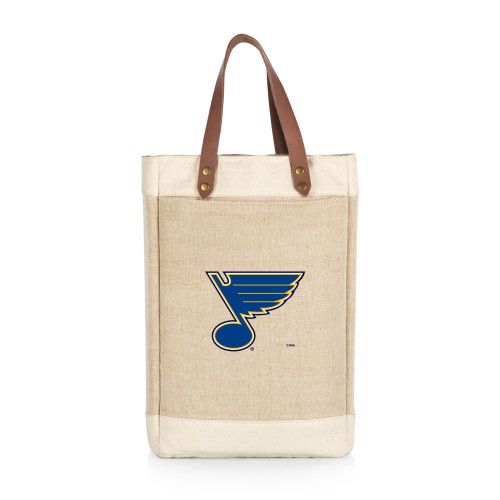 St Louis Blues Pinot Jute 2 Bottle Insulated Wine Bag, (Beige)