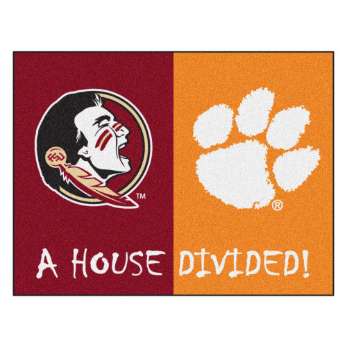 House Divided - Florida State / Clemson House Divided Mat 33.75"x42.5"