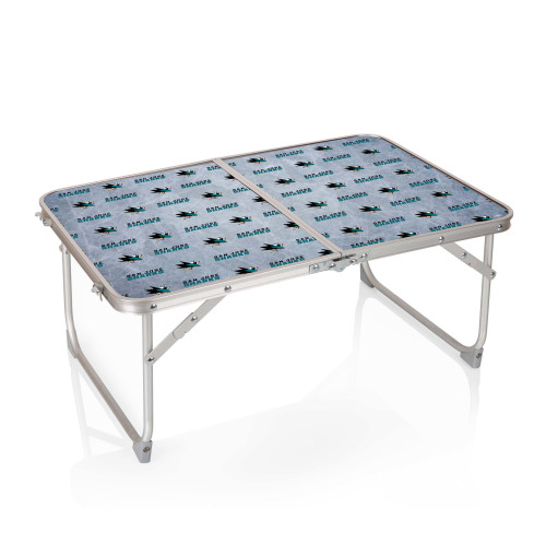 San Jose Sharks Concert Table Mini Portable Table, (Charcoal Wood Grain)
