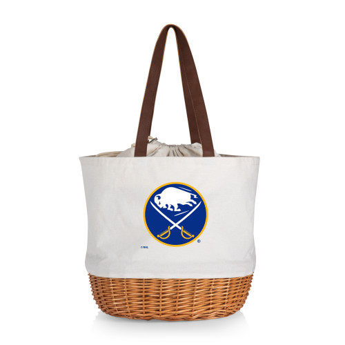 Buffalo Sabres Coronado Canvas and Willow Basket Tote, (Beige Canvas)