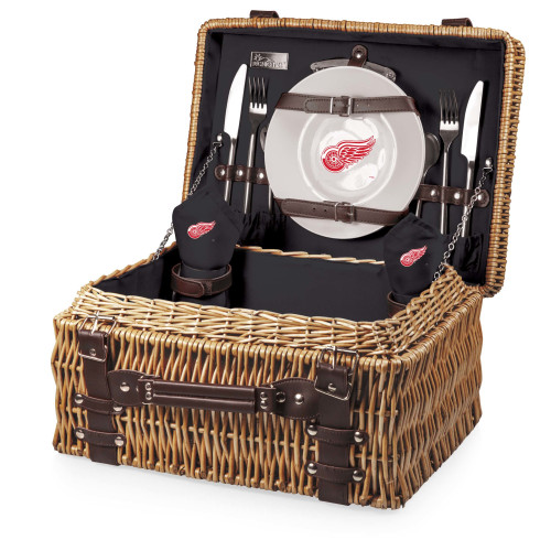 Detroit Red Wings Champion Picnic Basket, (Black with Brown Accents)