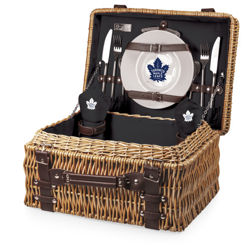 Toronto Maple Leafs Champion Picnic Basket, (Black with Brown Accents)